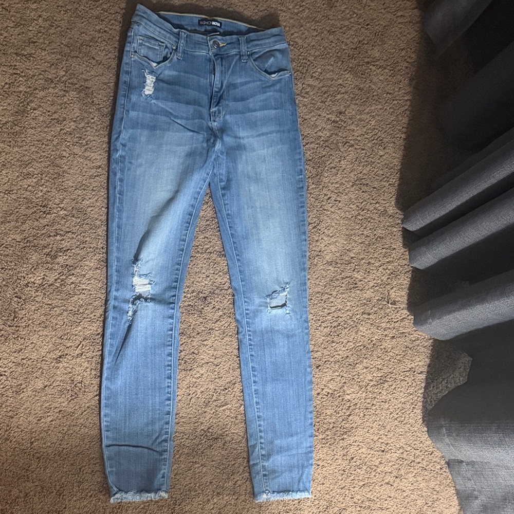 Fashion Nova Light Blue Skinny Jeans